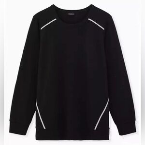 Torrid Black Fleece Raglan Sweatshirt Deep Black Rhinestone 3x 22-24 Sold Out